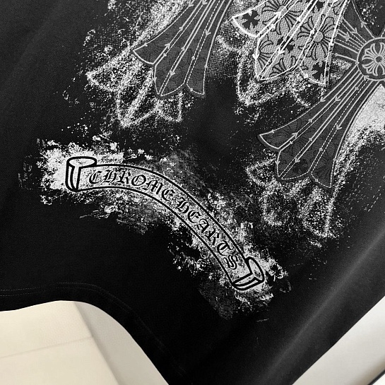 Чёрная оверсайз футболка Chrome Hearts Premium