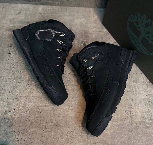 Мужские ботинки с мехом Timberland Euro Rock Hiker - Black   