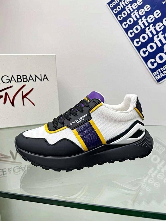 Женские комбинированные кроссовки Dolce & Gabbana - White / Black / Purple
