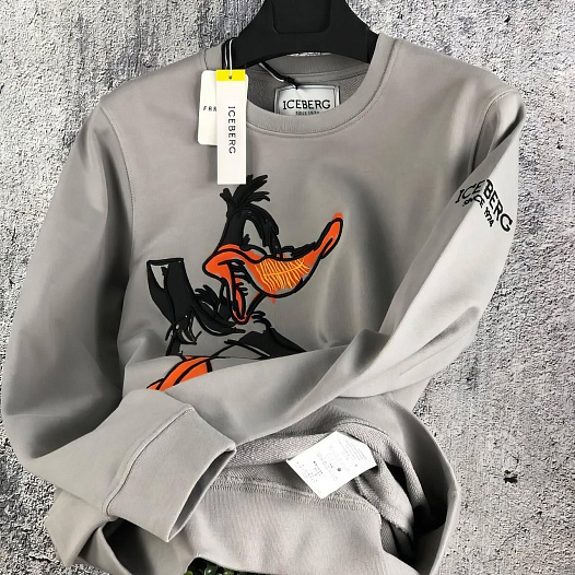 Мужской свитшот Iceberg "Daffy Duck" - Grey   