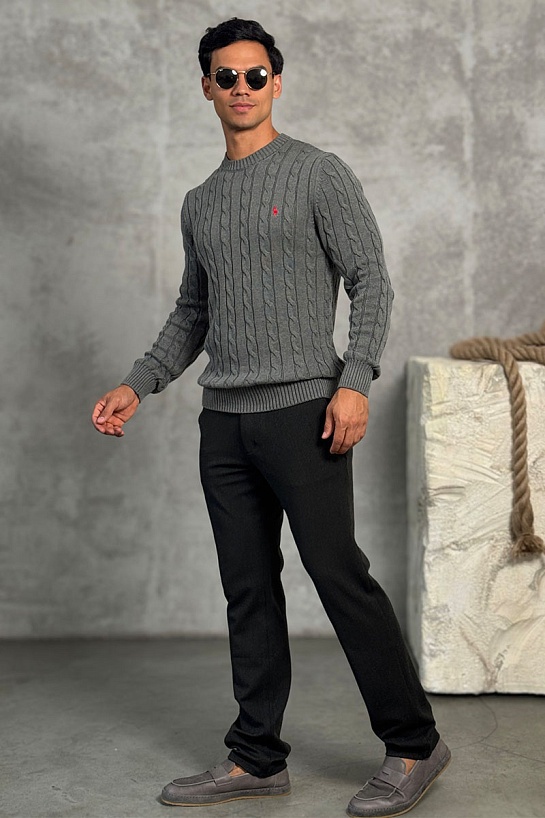 Мужской свитер Polo Ralph Lauren cable-knit - Grey