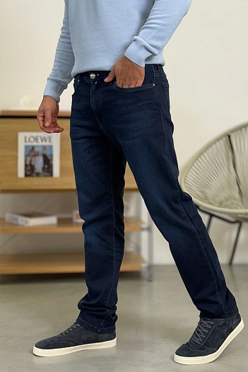Мужские тёмно-синие джинсы Jacob Cohen straight   