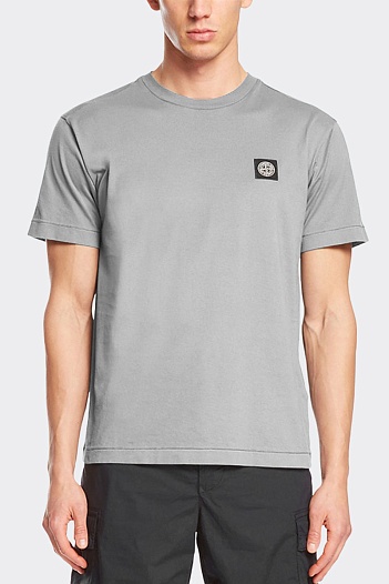 Футболка серого цвета Stone Island compass-patch   