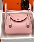 Женская кожаная сумка Hermes Lindy Premium 26x18x13 см - Pink
