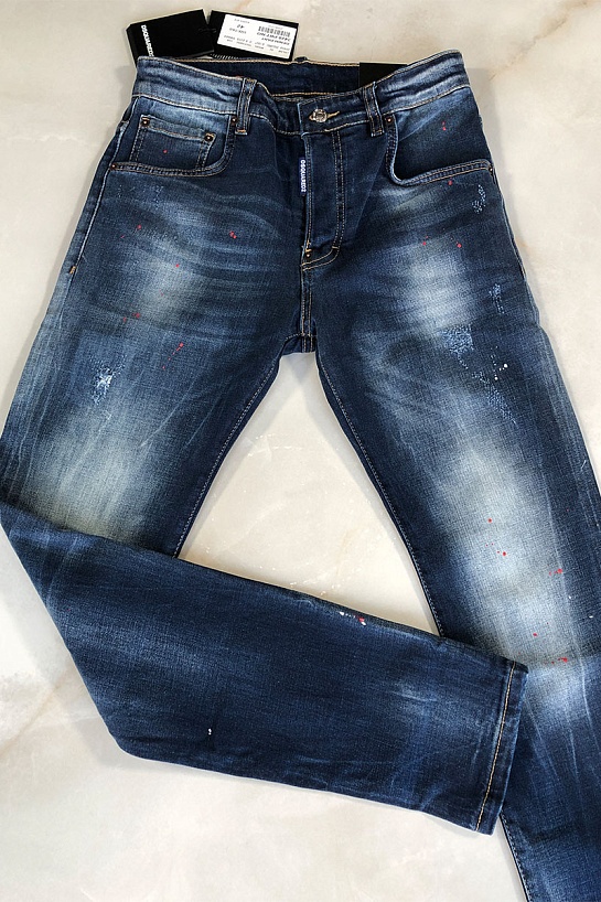 Мужские джинсы Dsquared2 paint splatter - Navy