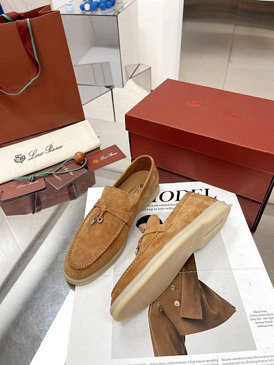 Женские замшевые лоферы Loro Piana Summer Charms Walk premium   