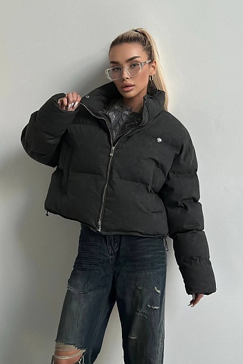 Женская чёрная куртка Chrome Hearts   