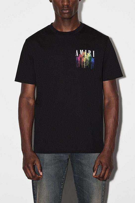 Футболка чёрного цвета Amiri Paint Drip logo-print