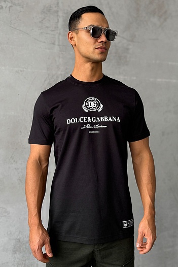 Мужская чёрная футболка Dolce & Gabbana logo-print   