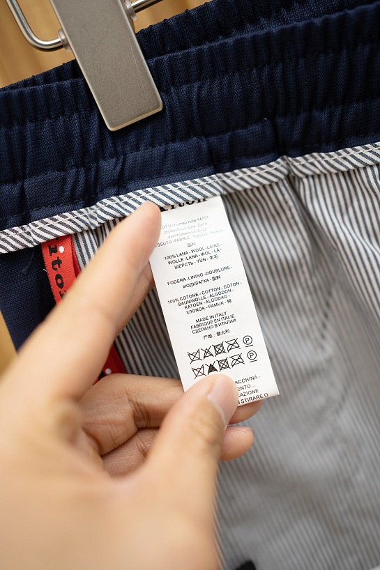 Мужские брюки синего цвета Kiton Premium