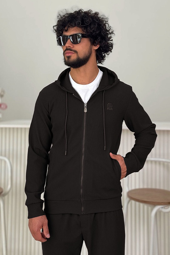 Коричневая кофта на молнии Brunello Cucinelli