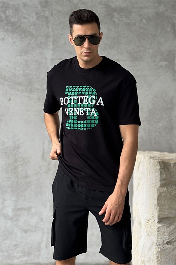 Чёрная оверсайз футболка Bottega Veneta   