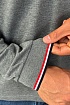 Серое поло с длинным рукавом Moncler logo-patch