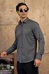 Мужская серая рубашка Loro Piana logo-embroidered