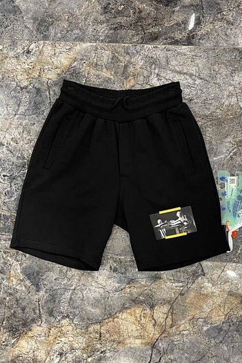 Мужские чёрные шорты Off-White Caravaggio Print   