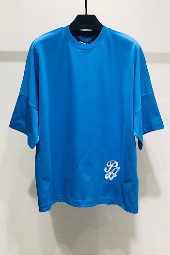 Синяя оверсайз футболка Palm Angels   