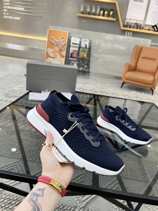 Мужские кроссовки Brunello Cucinelli knitted - Navy