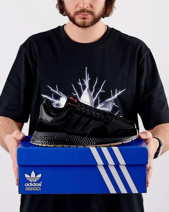 Кроссовки Adidas ZX 500 - Black / Red