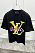 Чёрная оверсайз футболка Louis Vuitton logo-print