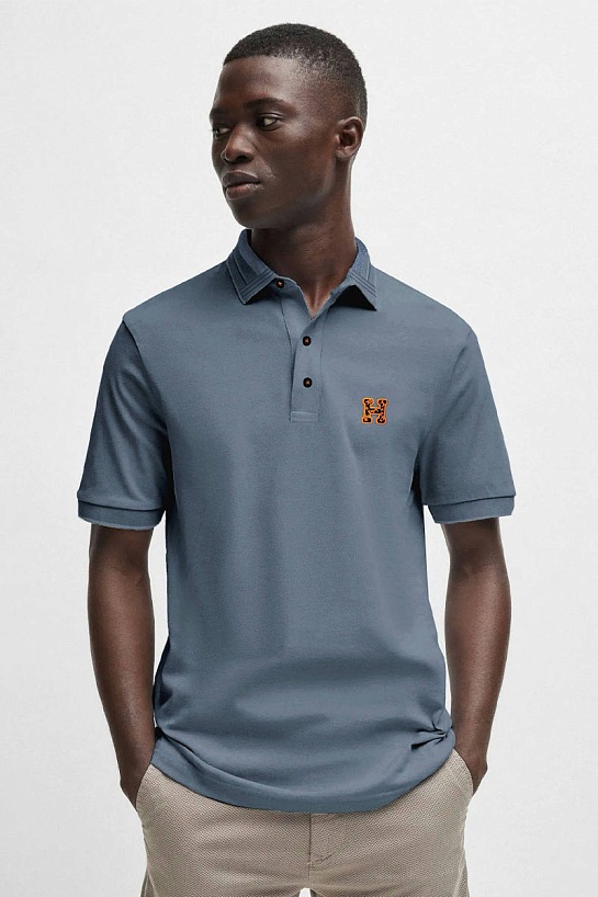 Мужское поло Hermes Premium - Blue