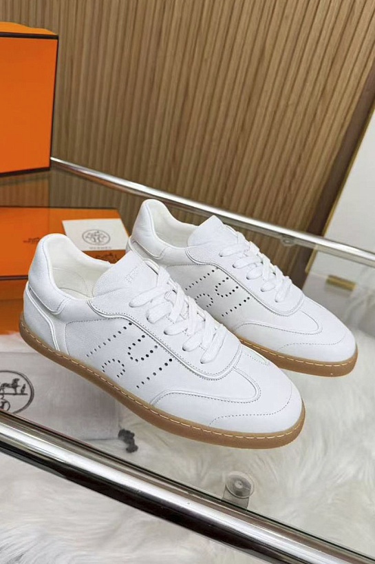 Женские кожаные кроссовки Hermes Match