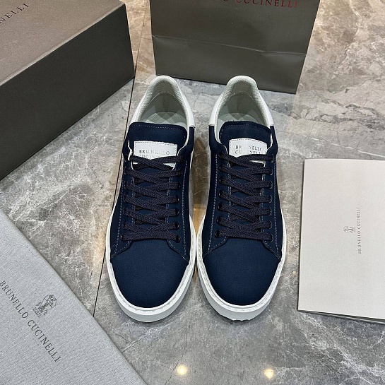 Мужские кроссовки Brunello Cucinelli nubuck calfskin - Navy