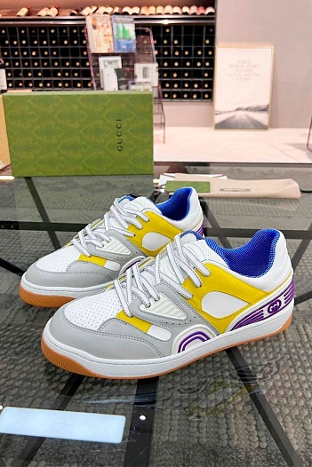 Мужские кожаные кроссовки Gucci   
