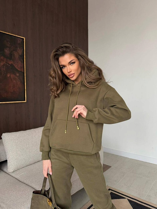 Женский костюм тройка на флисе Schiaparelli premium - Green