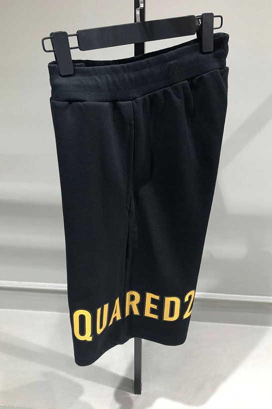 Чёрные мужские шорты Dsquared2 logo-print