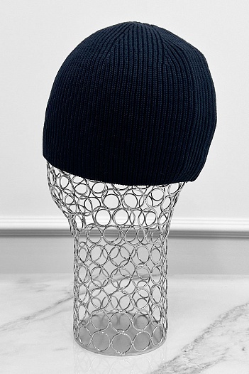 Мужская шапка тёмно-синего цвета Karl Lagerfeld logo-patch   