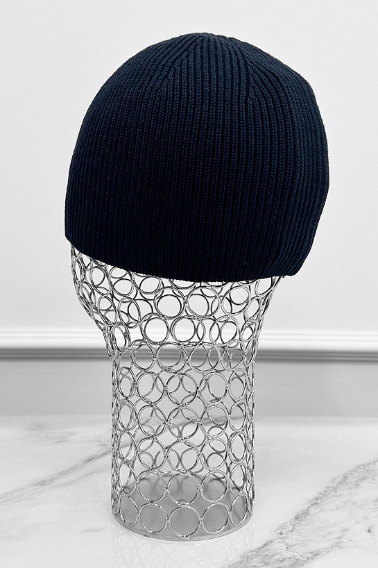 Мужская шапка тёмно-синего цвета Karl Lagerfeld logo-patch