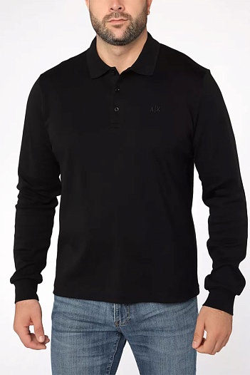 Поло с длинным рукавом Armani Exchange logo-embroidered   