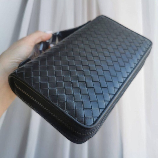 Кожаное портмоне Bottega Veneta 22x12.5 см