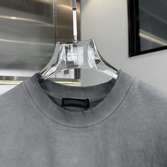 Серая оверсайз футболка Chrome Hearts Premium