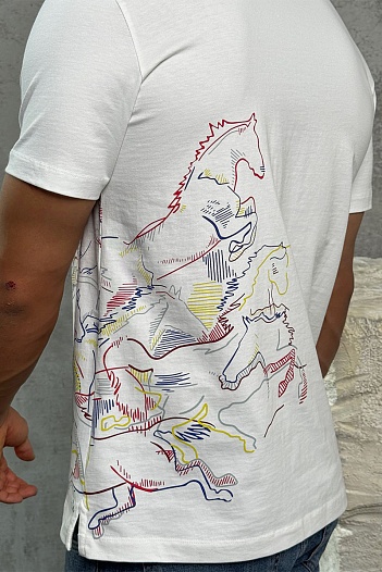 Мужская белая футболка Hermes   