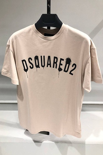 Бежевая оверсайз футболка Dsquared2   