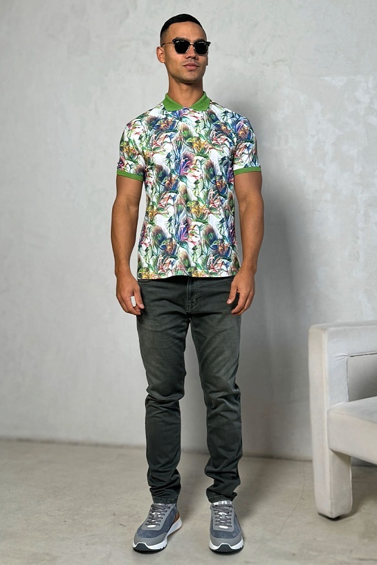 Мужское поло Etro "Floral" - Green