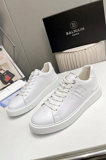 Мужские кожаные кроссовки Balmain B-Court   