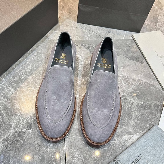 Замшевые лоферы Brunello Cucinelli - Grey