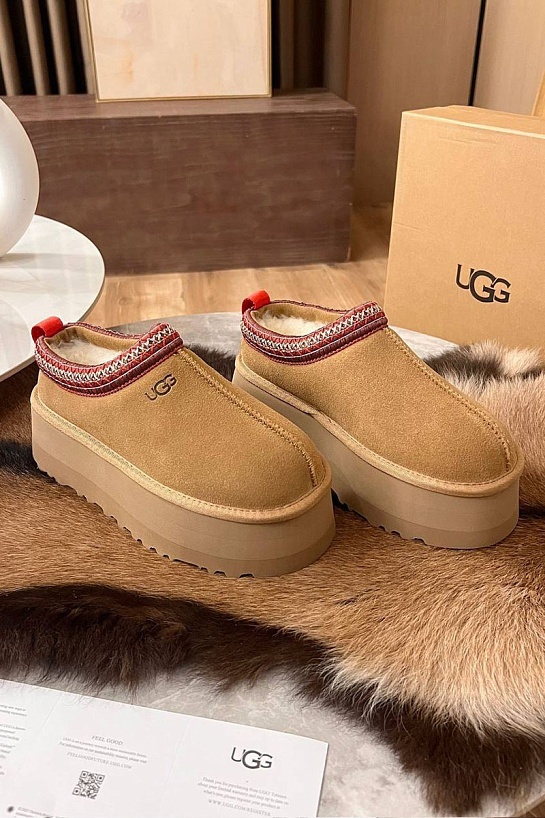 Женские замшевые ботинки UGG Tazz Platform - Chestnut