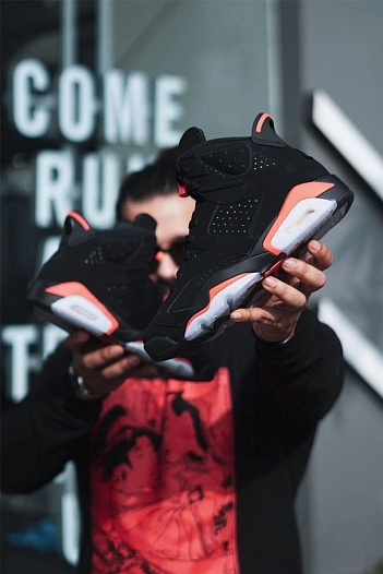 Кроссовки Nike Air Jordan 6 Retro - Black / Infrared   