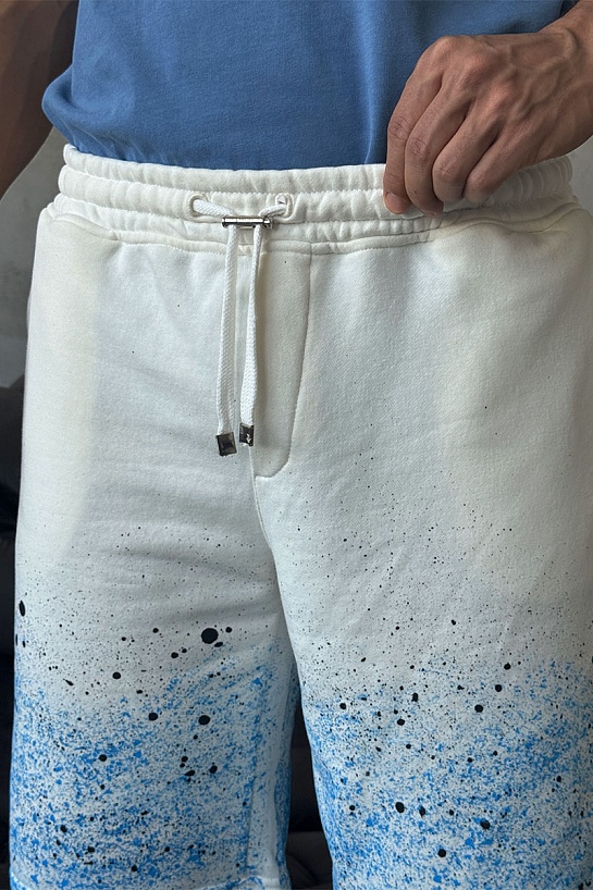 Мужские белые шорты Amiri paint splatter