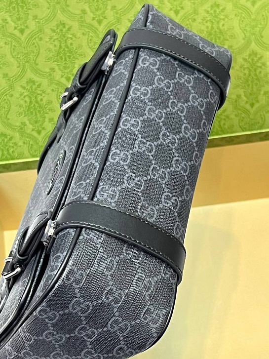 Кожаная сумка-мессенджер Gucci GG Premium 28x20x8 см - Black