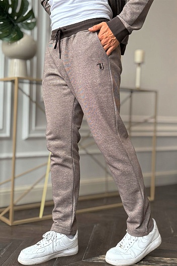 Мужские штаны Trussardi embroidered logo - Brown   