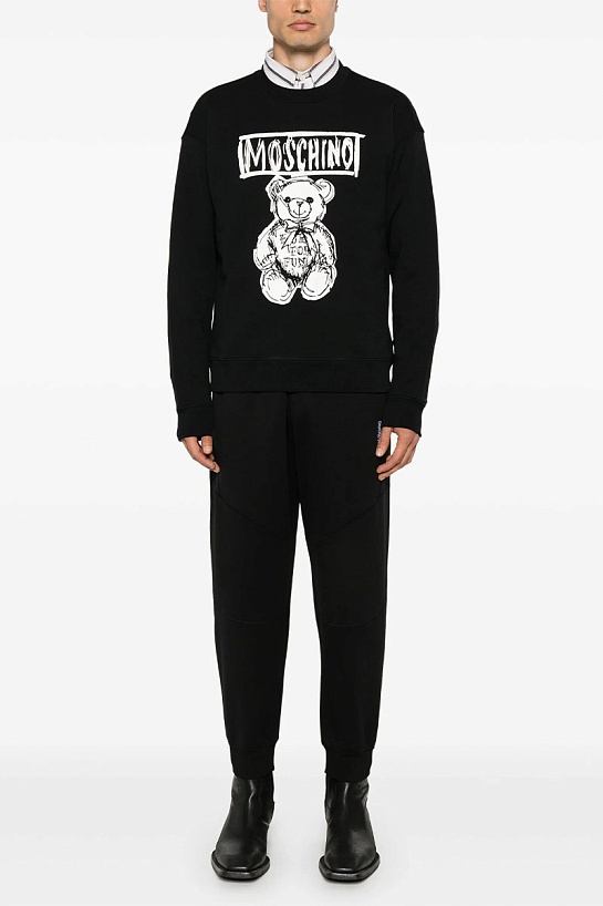 Мужской чёрный свитшот Moschino Teddy Bear