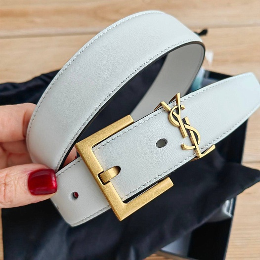 Кожаный ремень Yves Saint Laurent (ширина 3 см)   