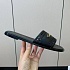 Женские кожаные шлёпанцы Dior Premium - Black
