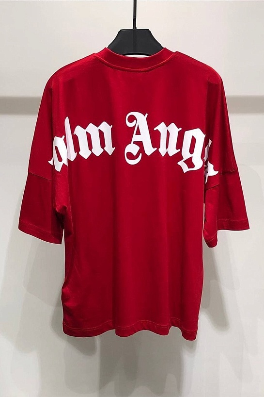 Красная оверсайз футболка Palm Angels