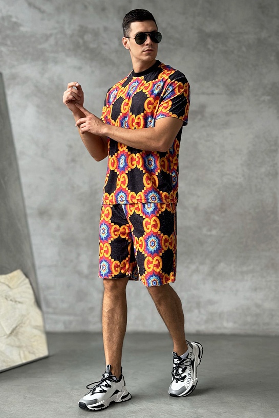 Брендовые мужские шорты Gucci GG logo all-over