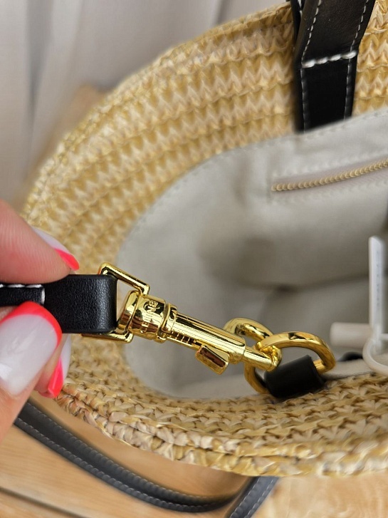 Плетёная сумка с кожаной отделкой Celine 30x18 см